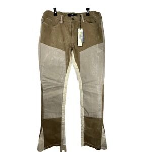 Jordan Craig Jeans  Legacy Edition Sean Stacked Beige Colorblock Flared Men 38